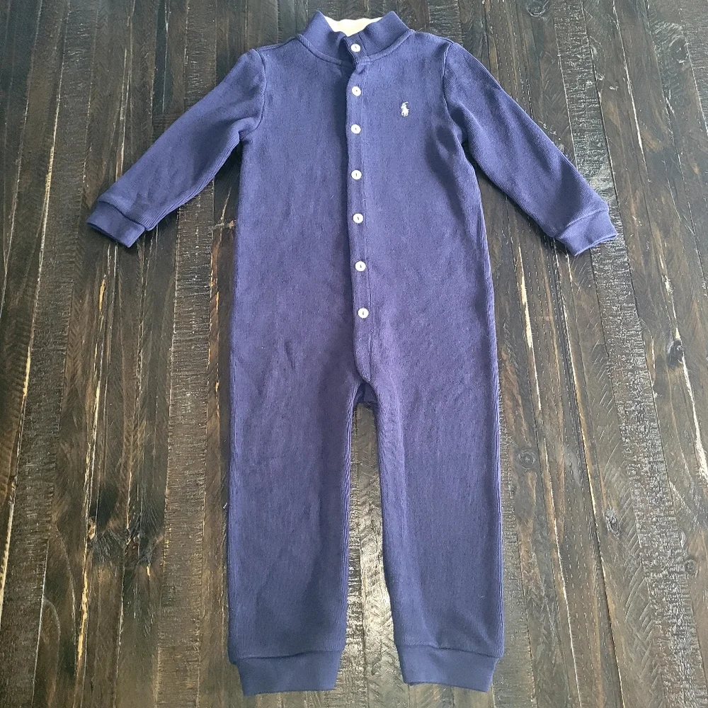 Ralph Lauren French Rib Cotton Coverall Size 24 Months